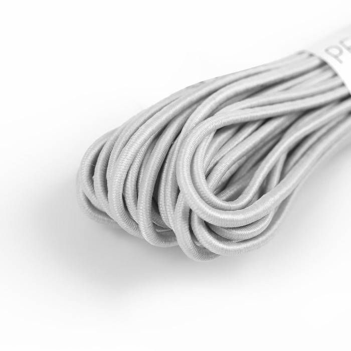 Резинка шляпная, 2 мм, 9 &plusmn; 0,5 м, 2 отрезка, цвет серый