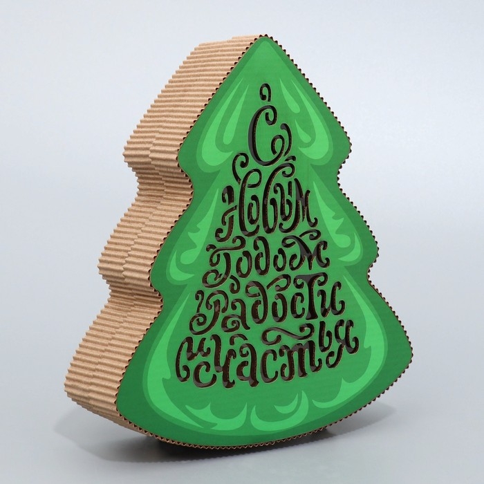 Коробка подарочная &laquo;Ёлочка&raquo;, 23.3 х 19.5 х 5 см, Новый год