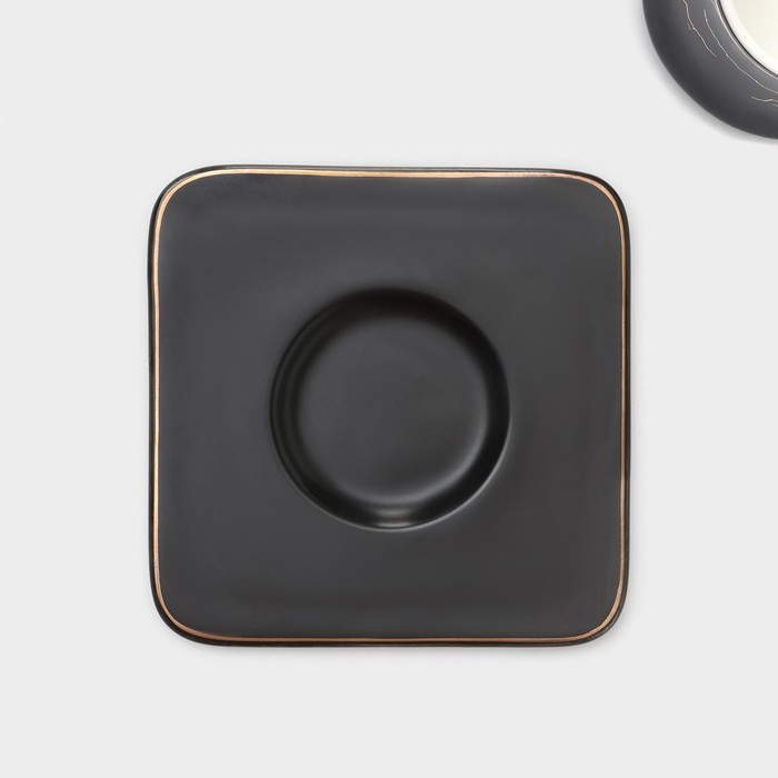 Набор керамический кофейный &laquo;Мейси&raquo;, 12 предметов: 6 чашек 100 мл, 6 блюдец d=11 см, цвет чёрный