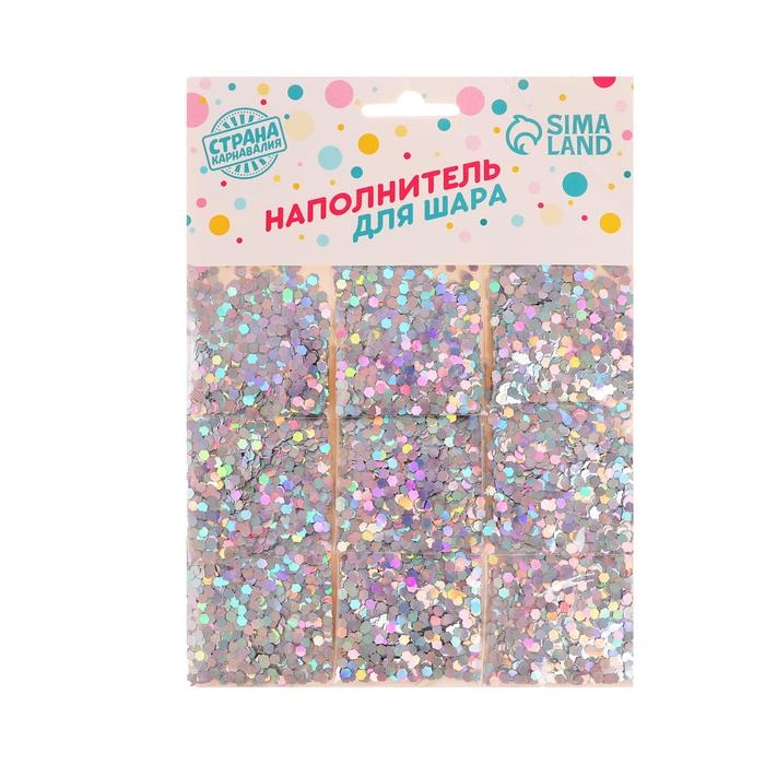 Наполнитель для шара &laquo;Шестиугольник&raquo;, 0,3 см, набор 9 шт., цвет серебро