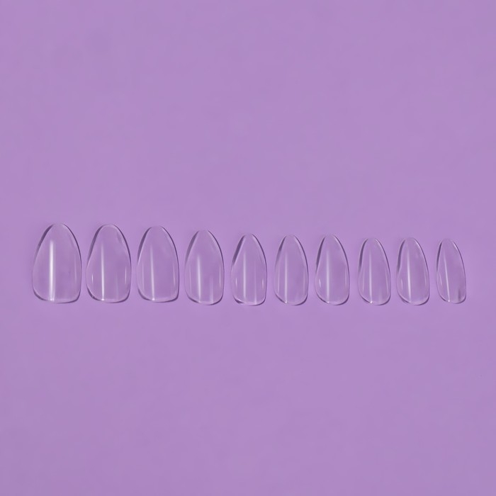 Типсы для наращивания ногтей, 100 шт, форма овал, полное покрытие, в контейнере, цвет прозрачный