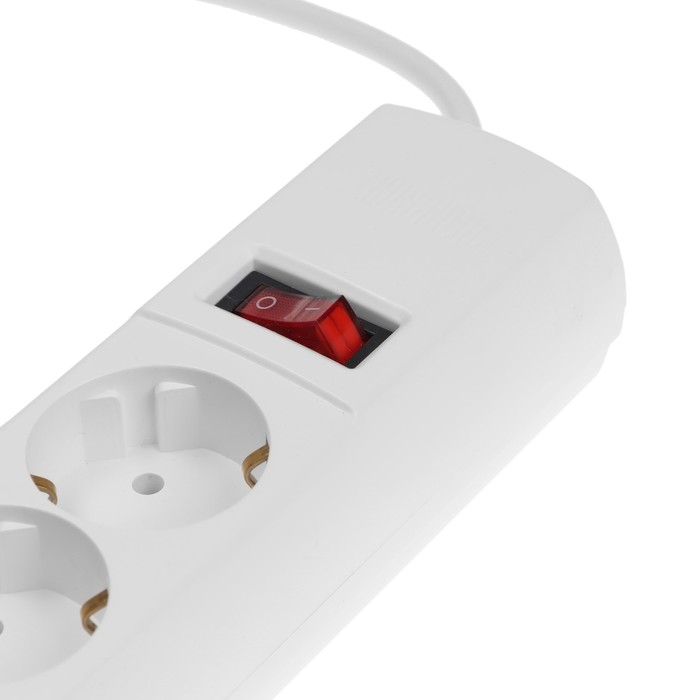 Сетевой фильтр Юнивольт, 5 гнезд, 3 м, 10 А, 2200 Вт, с з/к, белый