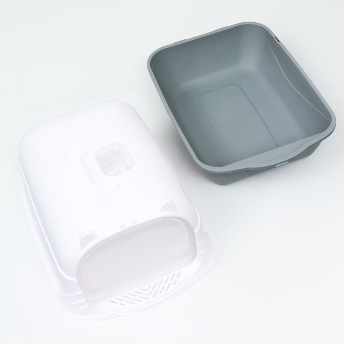 Туалет-домик 35 х 50 х 35 см, бело-серый Туалет-домик 35 х 50 х 35 см, бело-серый