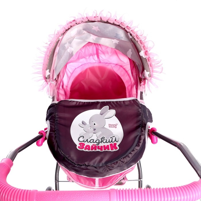 Коляска для кукол «Сладкий зайчик» универсальная, с корзиной и сумкой Коляска для кукол «Сладкий зайчик» универсальная, с корзиной и сумкой