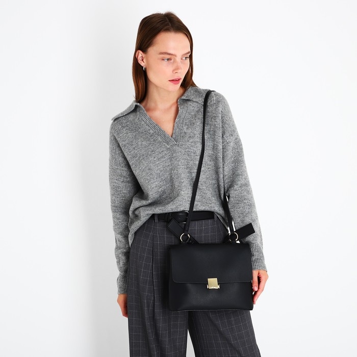 Сумка-мессенджер на молнии, цвет чёрный Сумка-мессенджер на молнии, цвет чёрный