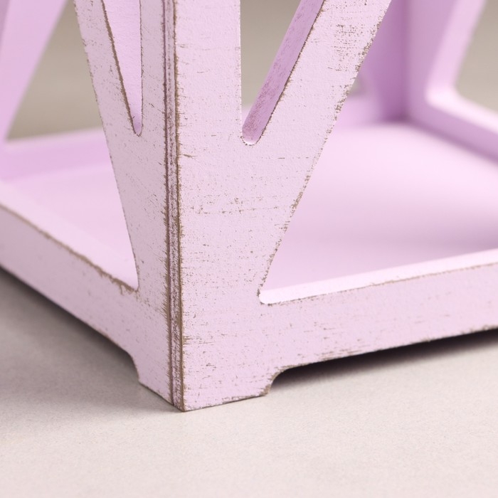 Кашпо деревянное 14&times;14&times;26 см "Фонарь Хай-тек Прованс", Сиреневый