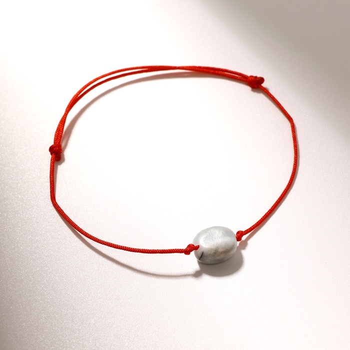 Браслет желаний &laquo;Аквамарин&raquo; на бордовой нити, длина регулируется