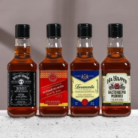 Подарочный набор косметики &laquo;Лучшему из лучших&raquo;, гель для душа во флаконе виски, 4 х 250 мл, Новый Год