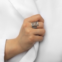 Кольцо металл «Тренд» пять линий, цвет серебро, размер 16 Кольцо металл «Тренд» пять линий, цвет серебро, размер 16