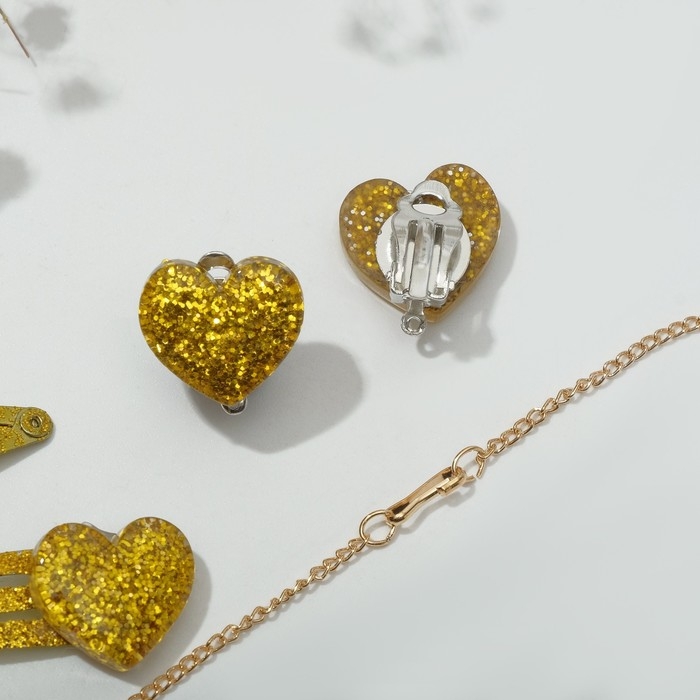 Набор детский &laquo;Выбражулька&raquo; 6 предметов: 2 заколки, клипсы, кулон, кольцо, брелок, авокадо, цветной