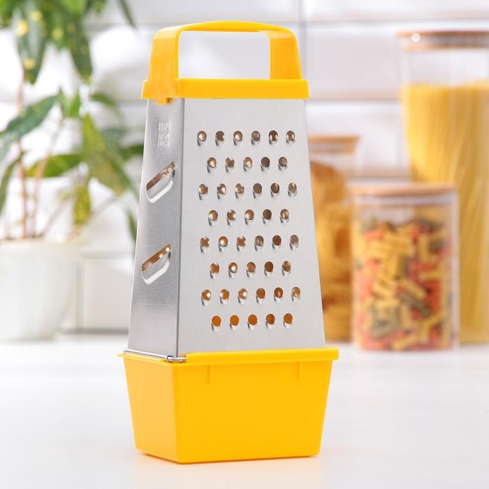 Тёрка &laquo;Комфорт&raquo;, 4 грани и контейнер 450 мл, 11&times;8,5&times;27 см, цвет МИКС