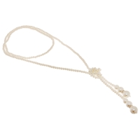 Бусы &laquo;Жемчуг&raquo; узел, шар №2,6,8,10, цвет молочный, L=60 см