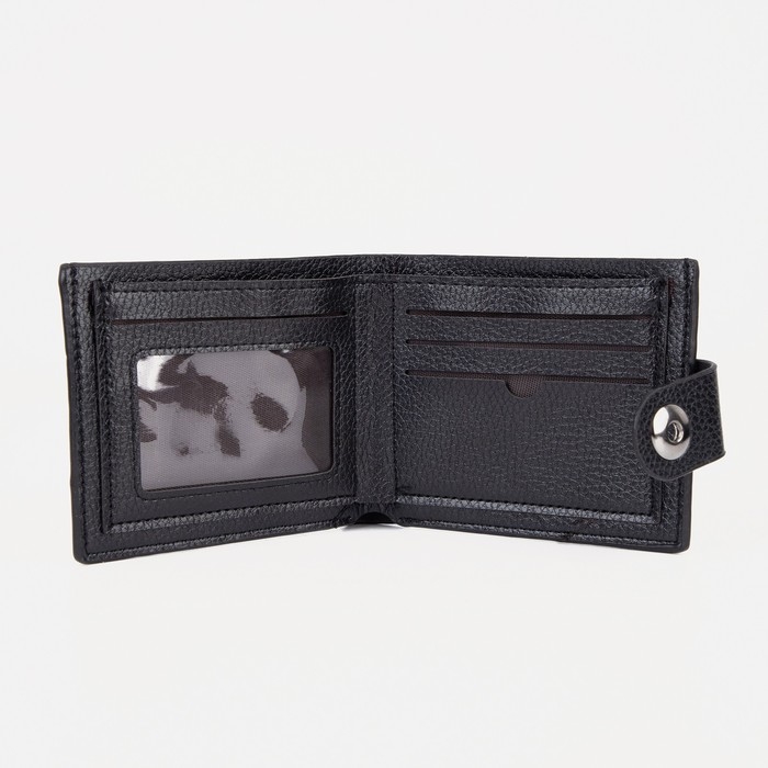 Портмоне мужское на магните, отдел для купюр, для карт, для монет, цвет чёрный Портмоне мужское на магните, отдел для купюр, для карт, для монет, цвет чёрный