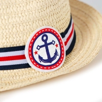 Панама соломенная детская для мальчика &laquo;Якорь&raquo;, р-р 52-54