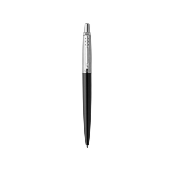 Ручка шариковая Parker Jotter Core Bond Street Black CT M, корпус из нержавеющей стали, чёрный глянцевый/ хром, синие чернила (1953184)
