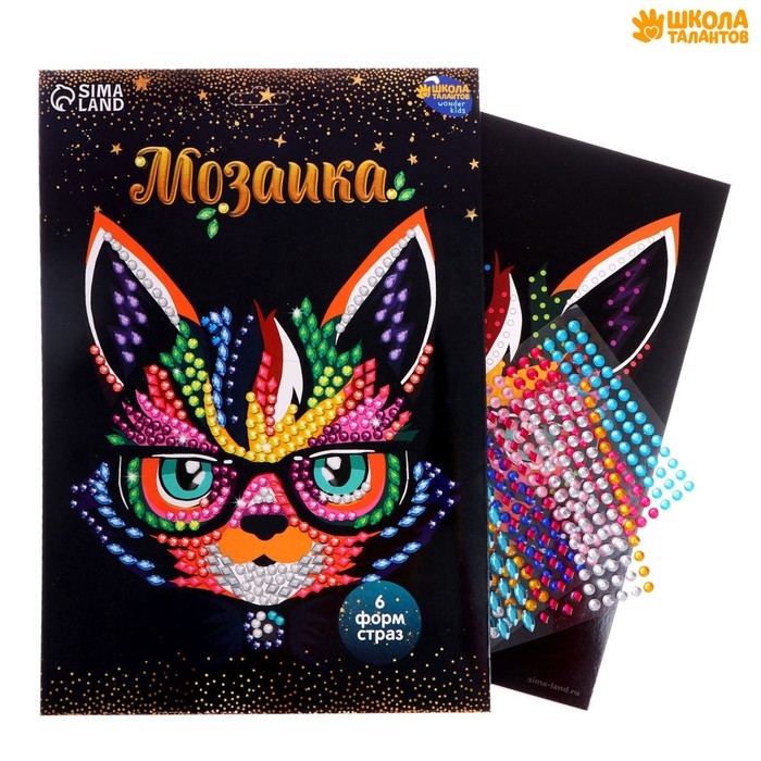 Мозаика стразами &laquo;Кот в очках&raquo;. Набор для творчества