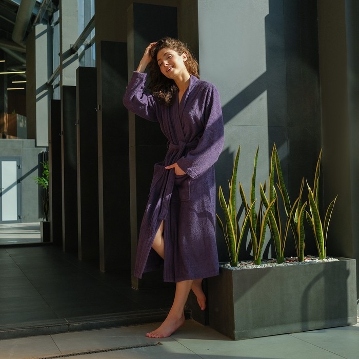 Халат махровый LoveLife Халат махровый LoveLife "Royal" цвет светло-фиолетовый размер 46-48 (М) 100% хлопок, 330 гр/м2