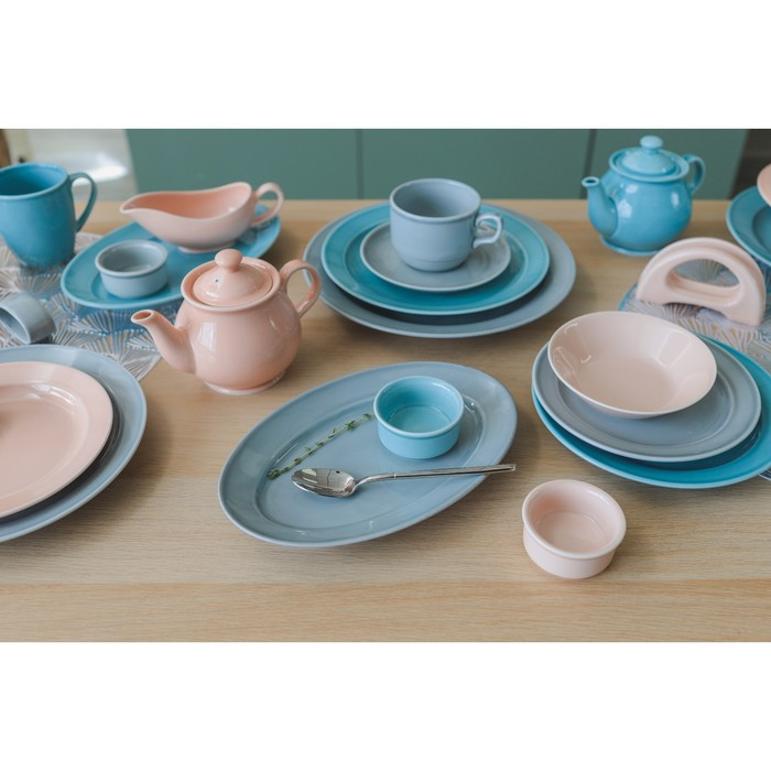 Салатник фарфоровый &laquo;Акварель&raquo;, 1 л, цвет светло-серый