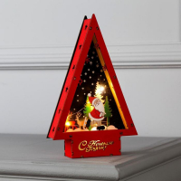 Светодиодная фигура &laquo;Дед Мороз на коньках&raquo; 14 &times; 22.5 &times; 4 см, дерево, батарейки АААх2 (не в комплекте), свечение тёплое белое