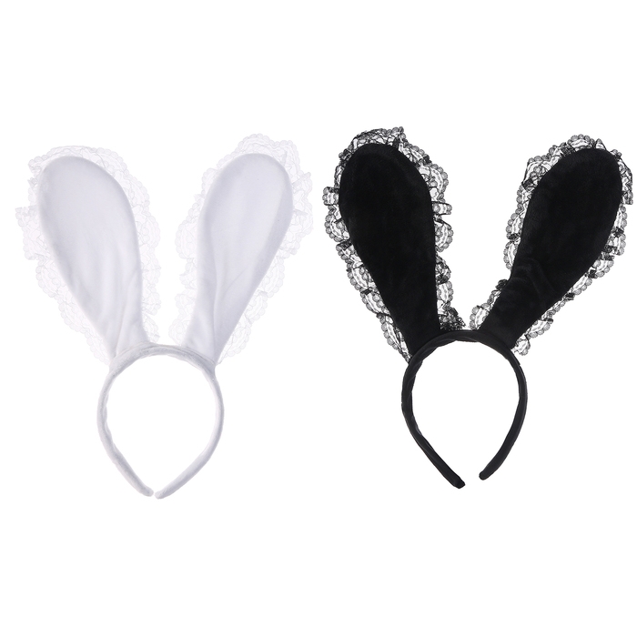 Карнавальный ободок &laquo;Зайка&raquo; с кружевом, МИКС