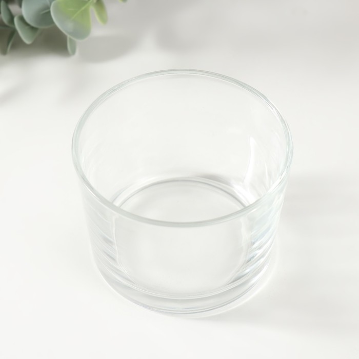 Подсвечник стекло на 1 свечу "Круглый" прозрачный 8х8х6 см