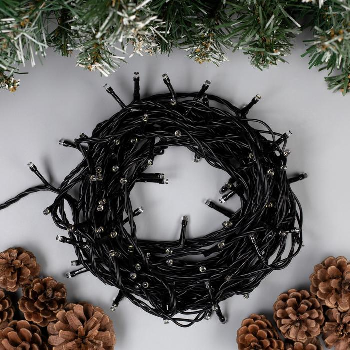 Гирлянда «Нить» 10 м, IP44, тёмная нить, 100 LED, свечение белое, 8 режимов, 220 В Гирлянда «Нить» 10 м, IP44, тёмная нить, 100 LED, свечение белое, 8 режимов, 220 В