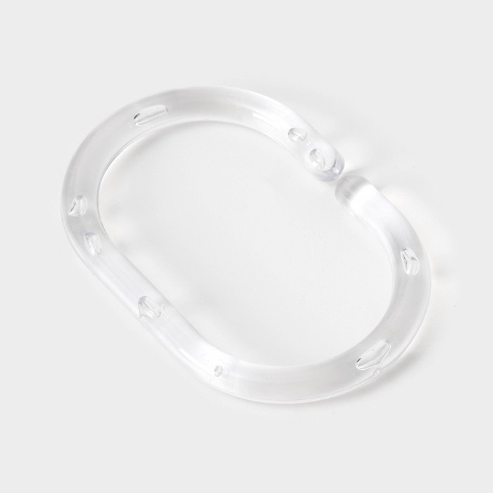 Кольца для штор Доляна, в ванную, пластик, 12 шт, 5,9&times;3,9 см, прозрачный