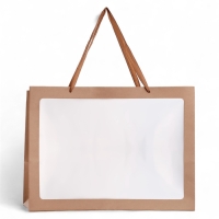 Пакет подарочный с окном, крафт, 60 х 45 х 35 см