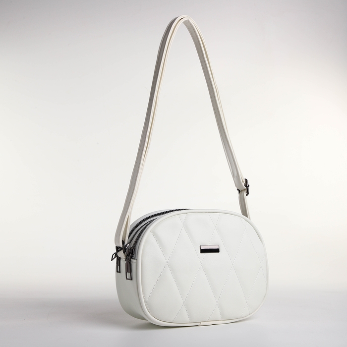 Сумка женская кросс-боди на молнии, цвет белый