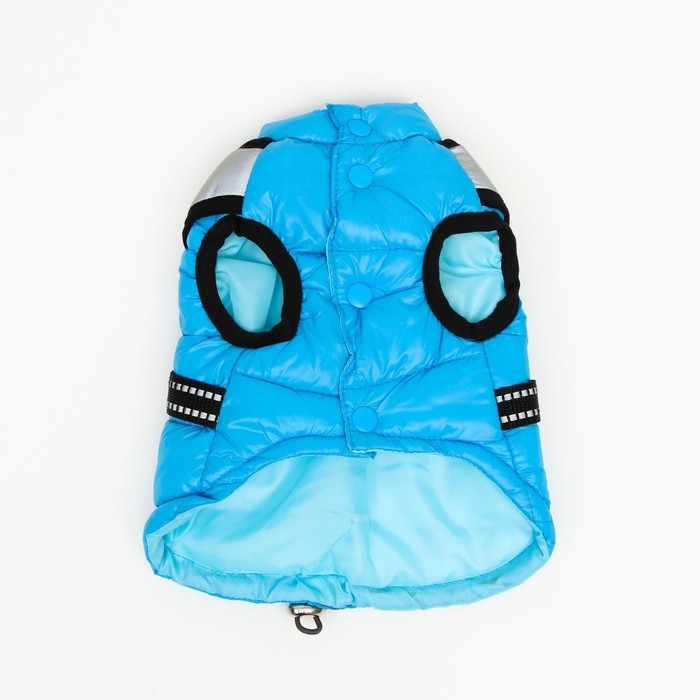 Куртка для собак со светоотражающей шлейкой, размер 16 (ДС 36, ОГ 46, ОШ 35), голубая Куртка для собак со светоотражающей шлейкой, размер 16 (ДС 36, ОГ 46, ОШ 35), голубая