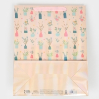 Пакет подарочный ламинированный вертикальный, упаковка, &laquo;Будь счастлива&raquo;, радужная голография, М 26 х 30 х 9 см