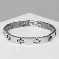 Браслет мужской &laquo;Атлант&raquo; гладкий, цвет серебро, 21,7 см