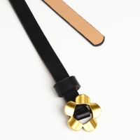 Ремень женский, ширина 1 см, пряжка металл, цвет чёрный