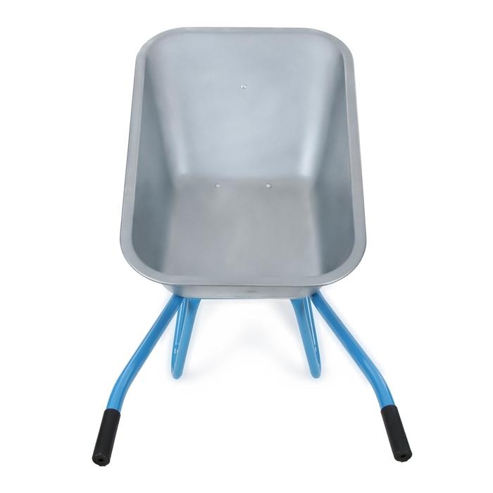 Тачка строительная, одноколёсная: груз/п 180 кг, объём 100 л, синие ручки Тачка строительная, одноколёсная: груз/п 180 кг, объём 100 л, синие ручки