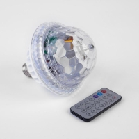 Световой прибор &laquo;Вокруг сферы&raquo; 12 см, Е27, динамик, пульт ДУ, свечение RGB