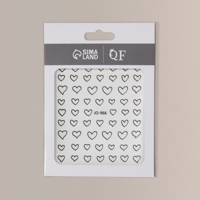 Наклейки для ногтей &laquo;Сердца&raquo;, объёмные, цвет чёрный