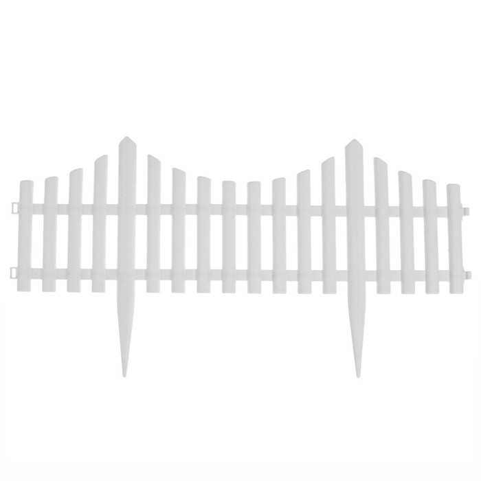 Ограждение декоративное, 30 &times; 300 см, 5 секций, пластик, белое, Greengo