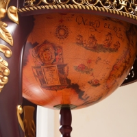 Глобус бар декоративный "Винтажная карта" узорные ножки 60,4х60,4х104 см