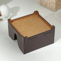Салфетница деревянная &laquo;Мокко&raquo;, без гравировки, с салфетками, цвет шоколадный