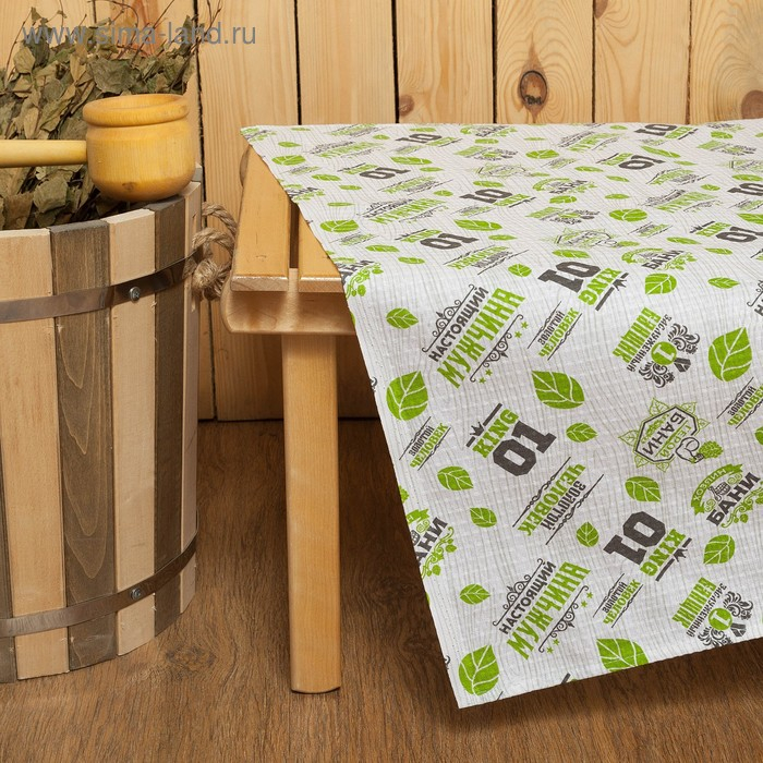 Простыня для бани Простыня для бани "Герой бани" 150х180 см, 100% хл, вафельное полотно