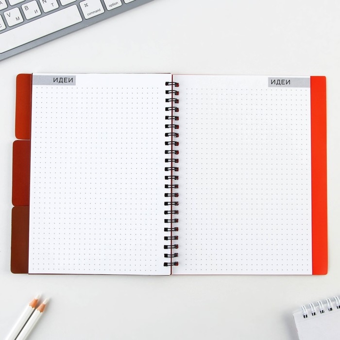 Планер с разделителями &laquo;Красный&raquo;, мягкая обложка, формат А5, 50 листов