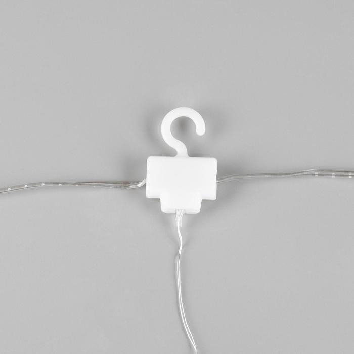 Гирлянда &laquo;Занавес&raquo; 2.8 &times; 3 м роса на крючках, IP20, серебристая нить, 300 LED, свечение белое, мерцание, USB