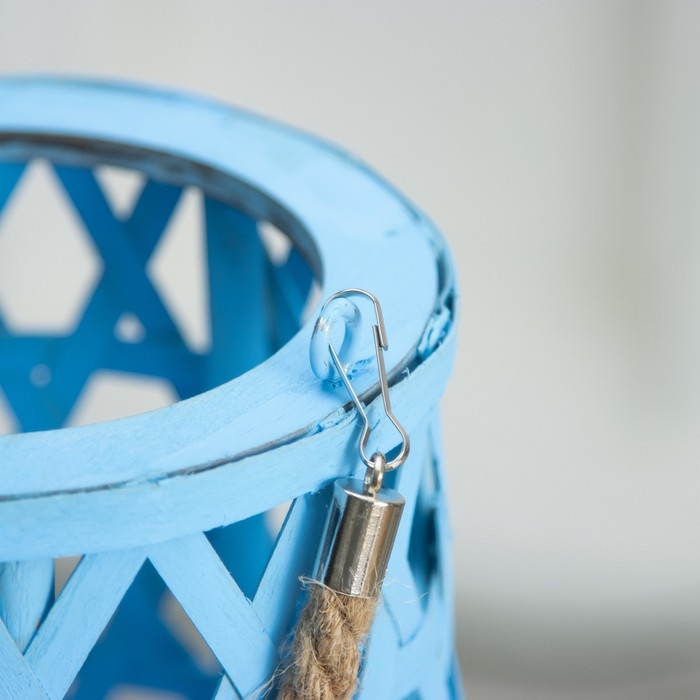 Настольная лампа "Асура" Е27 15Вт голубой 16х16х51 см RISALUX