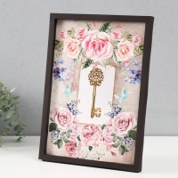 Ключница открытая "Цветочек"  5 крючков,  23х32 см