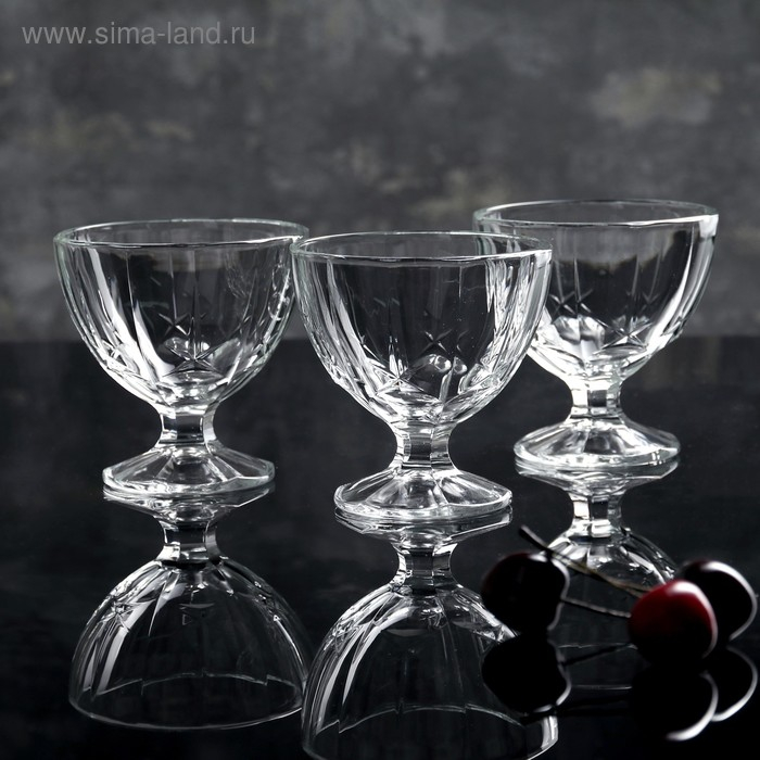 Набор стеклянных креманок для мороженого «Мальдивы», 300 мл, 3 шт Набор стеклянных креманок для мороженого «Мальдивы», 300 мл, 3 шт