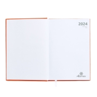 Ежедневник датированный 2024 года, А5, 176 листов, Attomex.Even, обложка бумвинил, ляссе, блок 70 г/м2, оранжевый