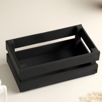 Кашпо деревянное 24.5&times;13.5&times;9 см "Двушка Лайт", двухреечное, чёрный Дарим Красиво