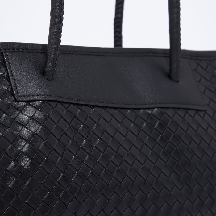 Сумка женская тоут на молнии, цвет чёрный