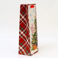 Новый год. Пакет подарочный новогодний под бутылку &laquo;Под ёлочкой&raquo;, 13 x 36 x 10 см.