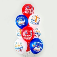 Шар латексный 12" &laquo;1 Сентября&raquo;, 1-сторонний, 5 дизайнов, шелкография, набор 25 шт., МИКС